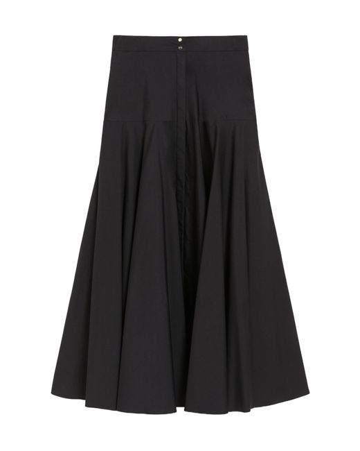 Max Mara Black Studio Oxiria Pleated Long Skirt