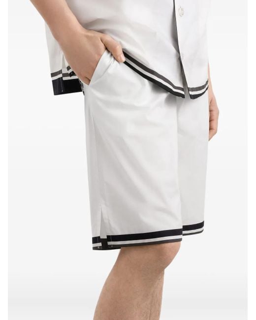 Dolce & Gabbana White Cotton Shorts With Print for men