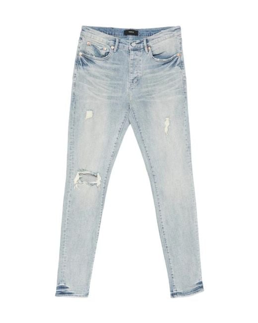 Purple Brand Blue Ripped Jeans for men