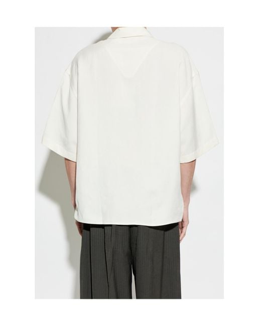 Studio Nicholson White Oversized Short-Sleeve Shirt for men