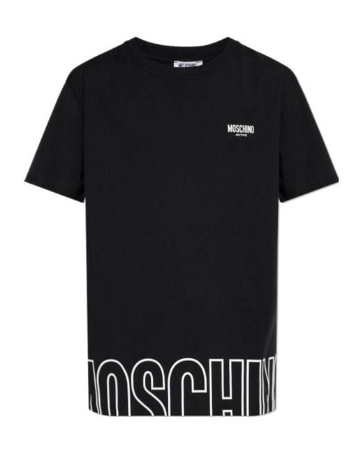 Moschino Black Active Logo Print T-Shirt for men