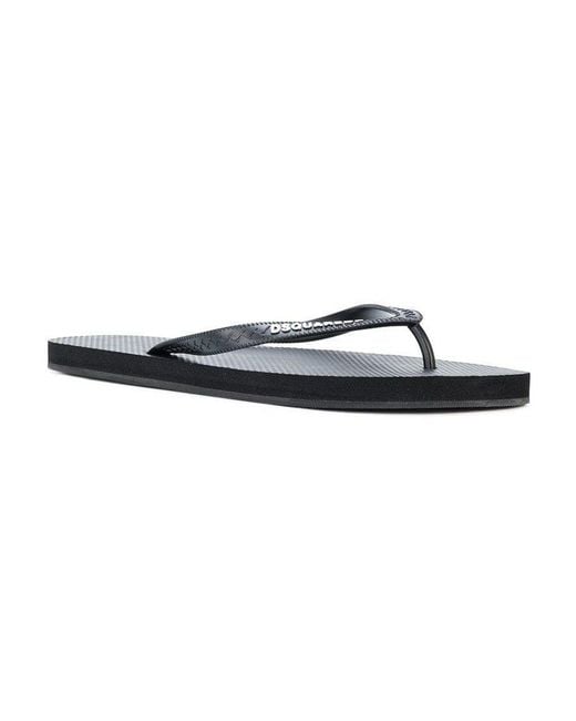 DSquared² White Logo Thong Sandals for men