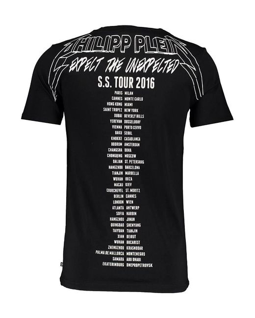 Philipp Plein Black T-Shirt With Round Neck And Short Sleeves for men