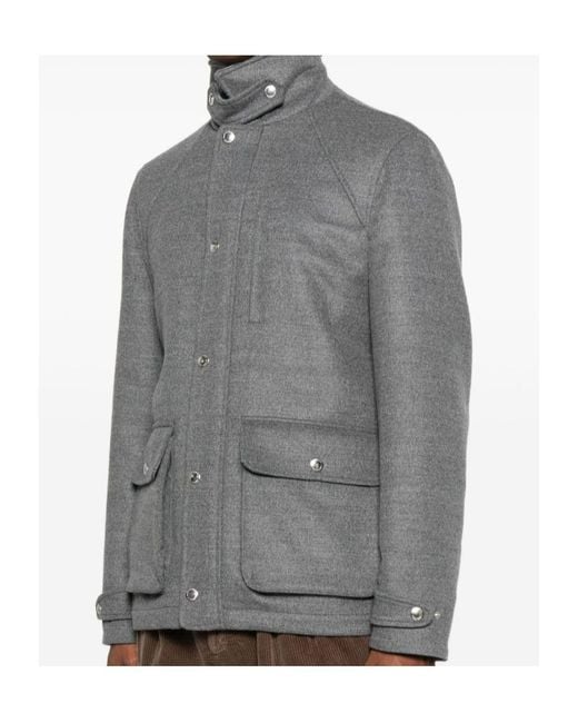 Brunello Cucinelli Gray Pure Wool Jacket for men