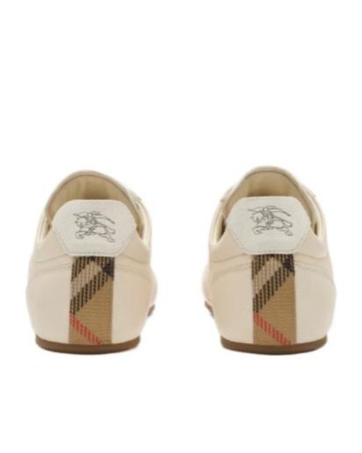 Burberry White Knight Runner Lace-Up Sneakers