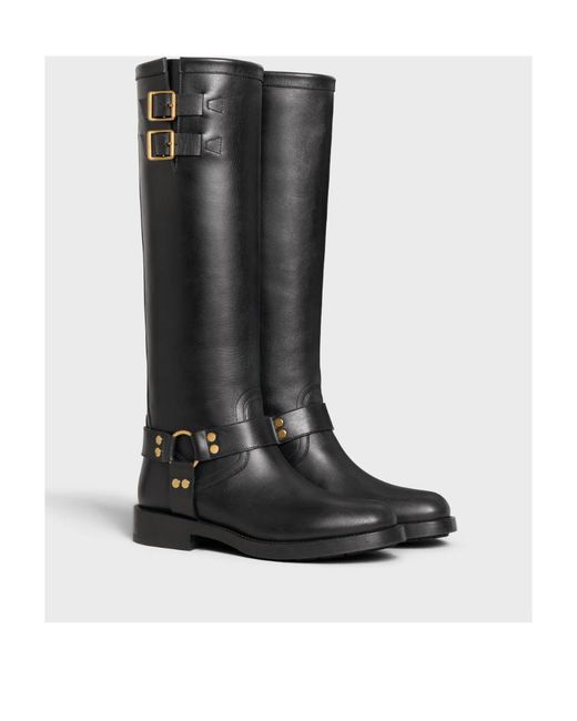 Céline Black High Boot Biker