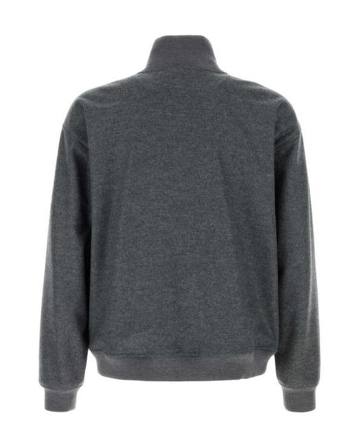 Jil Sander Gray High-Neck Zip-Up Jacket for men