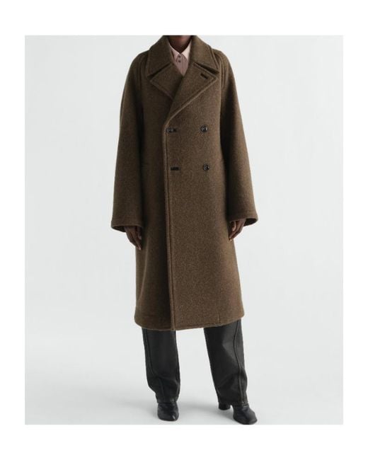 Lemaire Brown Double-Breasted Coat for men