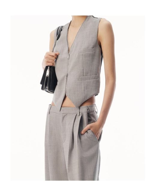 Alexander Wang Gray Zip-Up Tailored Vest