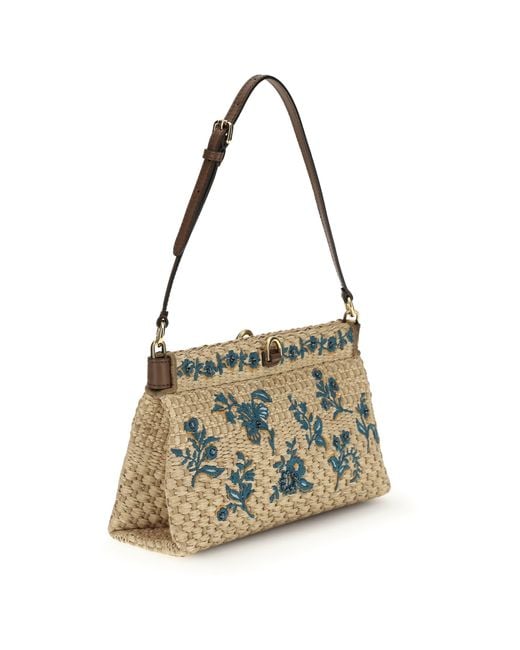 Etro Metallic Floral Embroidered Shoulder Bag
