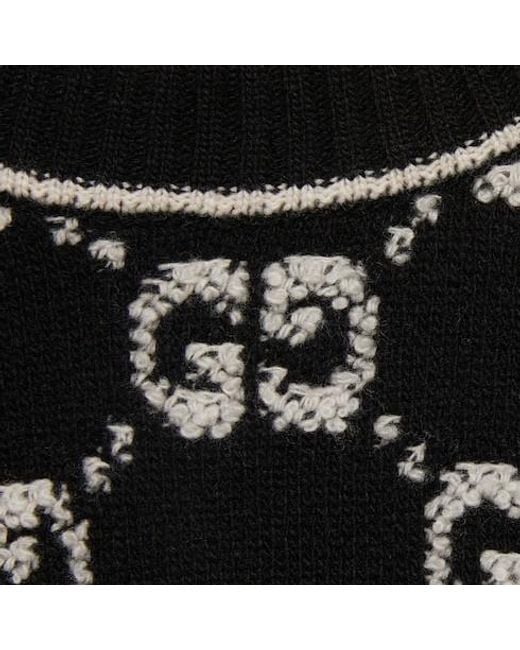 Gucci Black Gg Wool Bouclé Jacquard Top