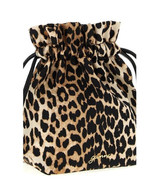 Ganni Black Printed Bou Bucket Pouch