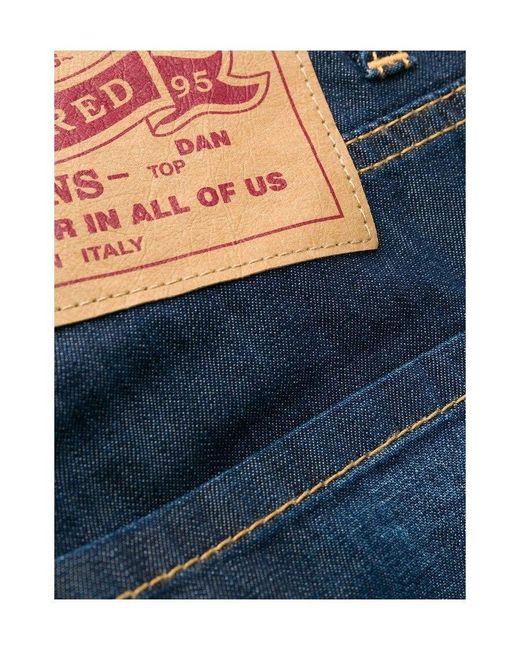 DSquared² Blue Cropped Girlfriend Fit Jeans