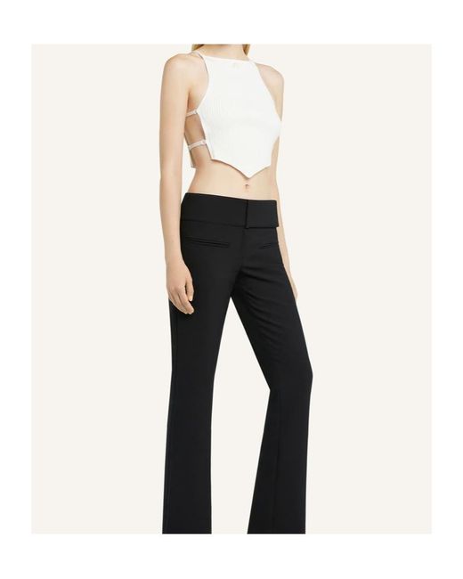 Courreges White Courrèges Logo Embroidered Ribbed-Knit Cropped Top
