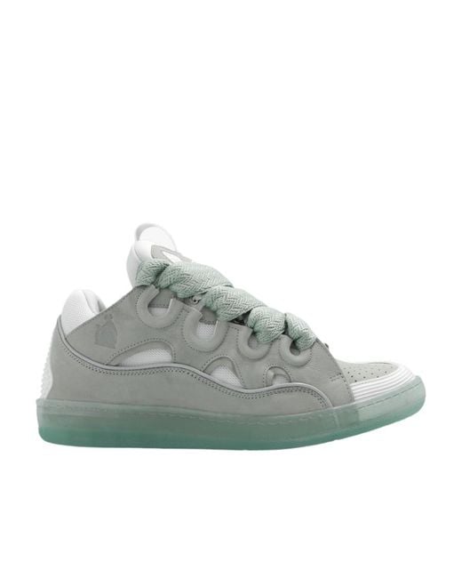 Lanvin Green Curb Lace-Up Sneakers for men