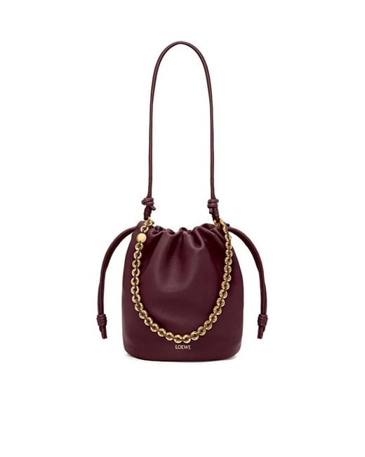 Loewe Red Flamenco Purse Bucket Bag