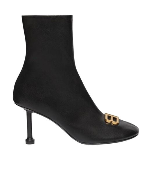 Balenciaga Women's Black Groupie Heeled Ankle Boots