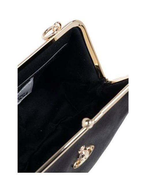 Vivienne Westwood Black Logo Plaque Chained Tote Bag