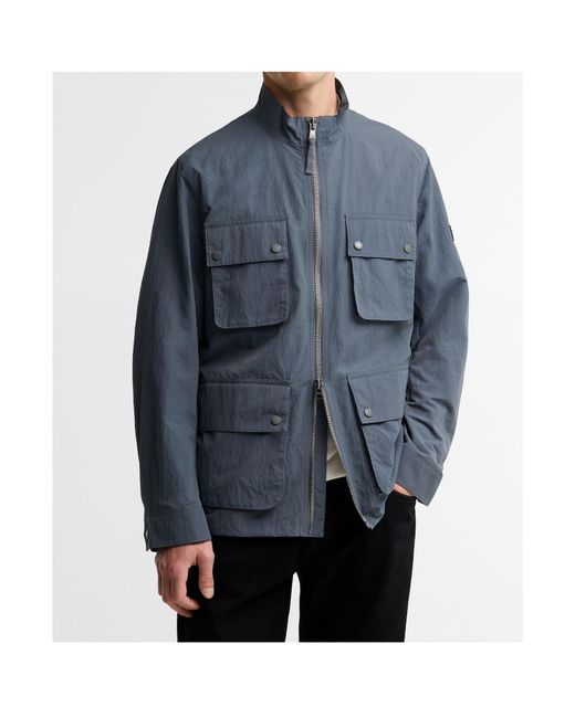 Barbour Blue Stand Collar Cargo Jacket for men