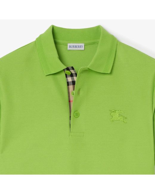 Burberry Green Cotton Polo Shirt for men