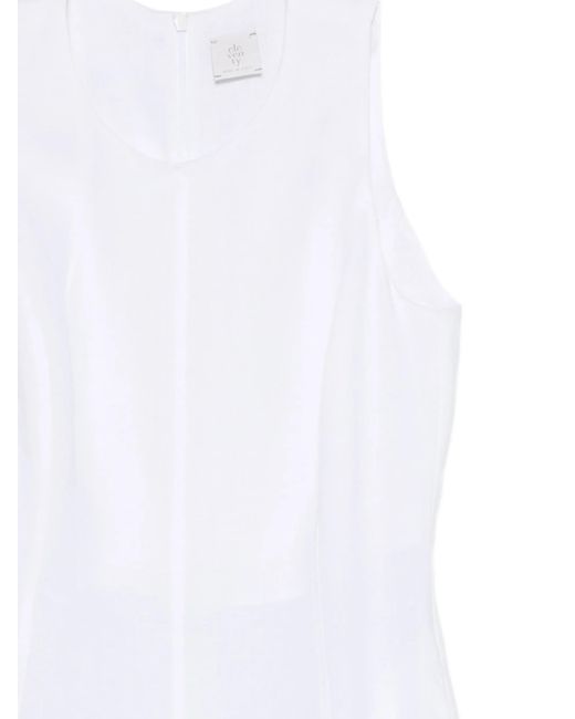 Eleventy White Sleeveless Flared Dress