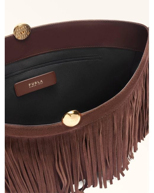 Furla Brown Tasseled Handbag