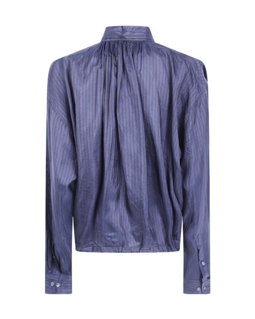 Dries Van Noten Blue Long-Sleeved Shirt