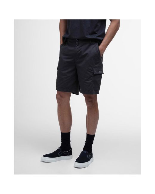 Barbour Black Ripstop Cargo Shorts for men