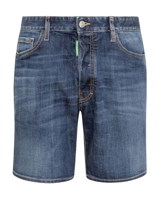 DSquared² Blue One Life Marine Denim Shorts for men