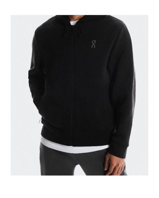 On Shoes Black Zipped Hooded Sweatshirt for men