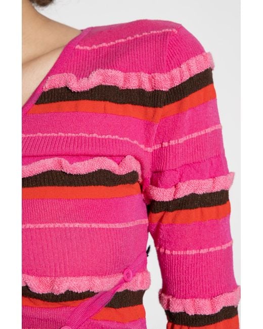 Jacquemus Pink Striped Cropped Top