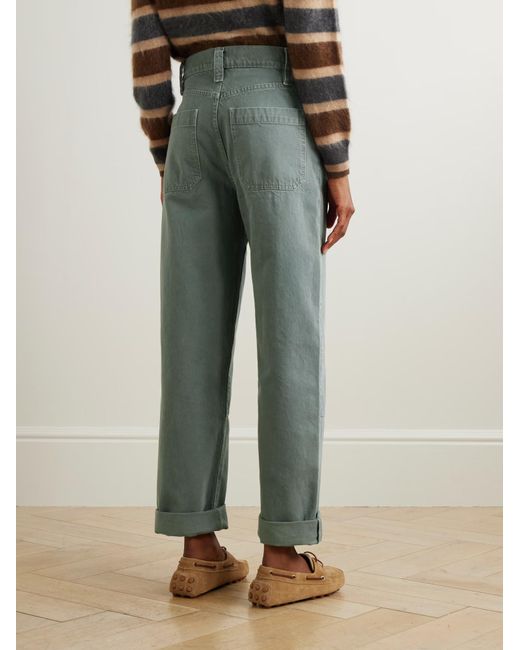 FRAME Gray Panelled Wide-Leg Casual Trousers