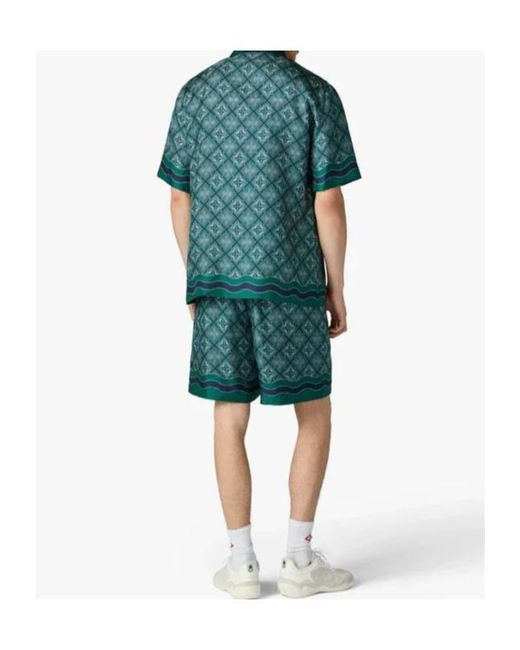 Casablanca Green Radiating Monogram Printed Shorts for men