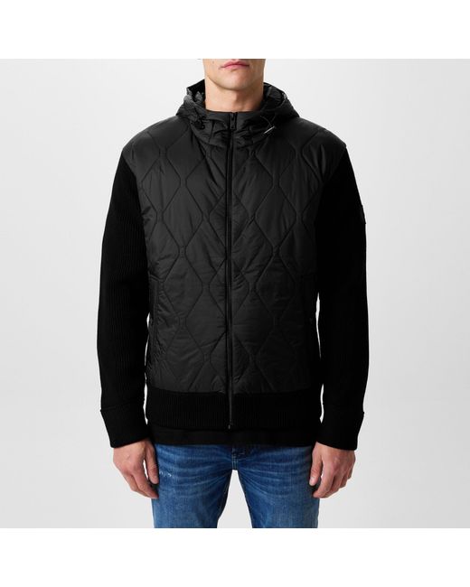 Boss Black Color-Blocked Hooded Jacket for men