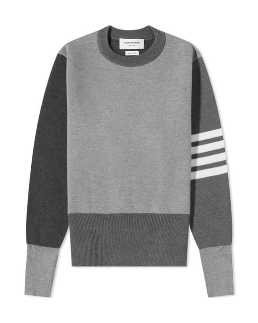 Thom Browne Gray Striped Detail Pullover for men