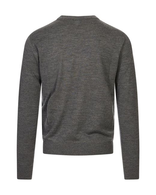 Canali Gray Crew-Neck Sweater for men