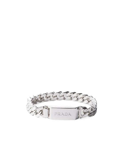 Prada White Chain Bracelet for men