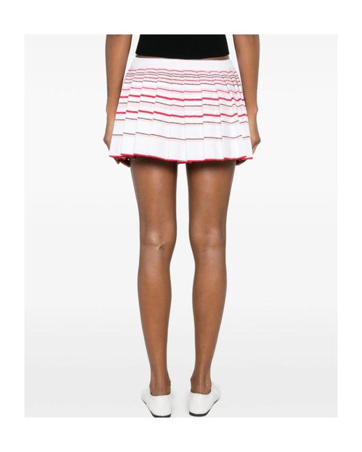 Amiri Pink Striped Pleated Mini Skirt
