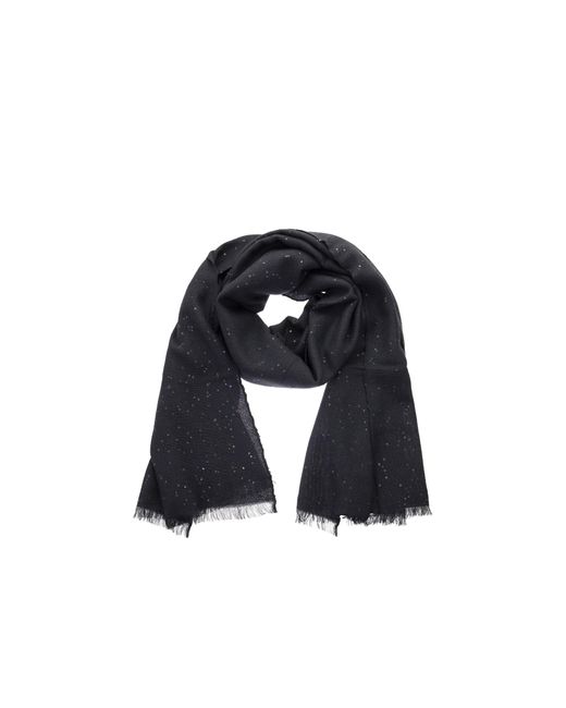 Brunello Cucinelli Black Sequin Knit Scarf