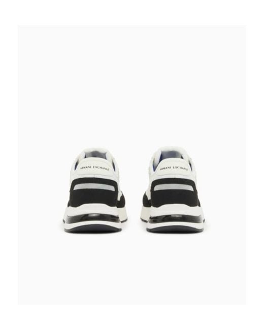 ARMANI EXCHANGE White Spliced Casual Sports Shoes for men