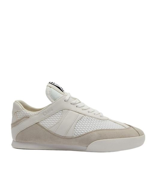Chloé White Kick Panelled Mesh Sneakers