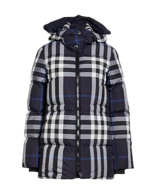Burberry Blue Plaid Down Jacket