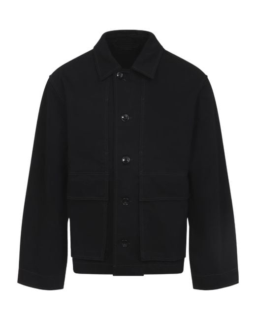 Lemaire Black Pocket Button Overshirt for men