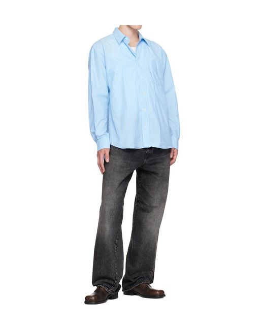 sunflower Blue Striped Oversized Shirt for men