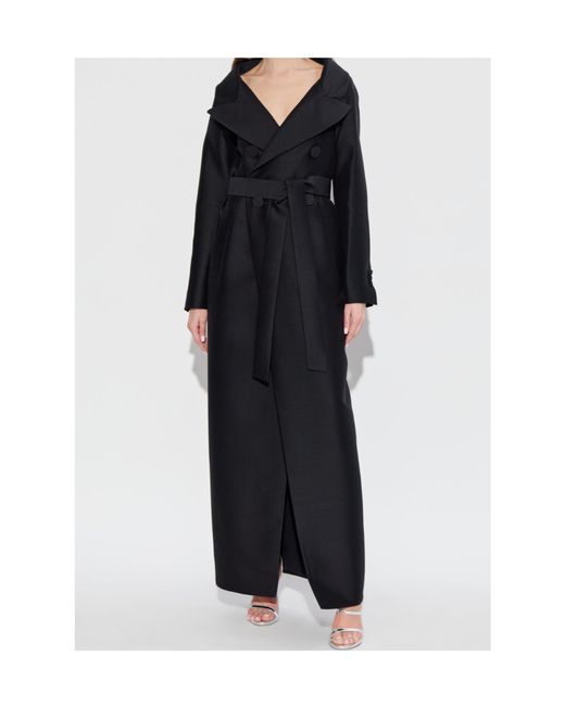 DSquared² Black Double-Breasted Long Coat