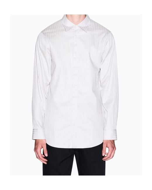 ARMANI EXCHANGE White Button-Fastening Striped Shirt for men