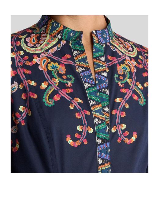 Etro Blue Patterned Maxi Dress