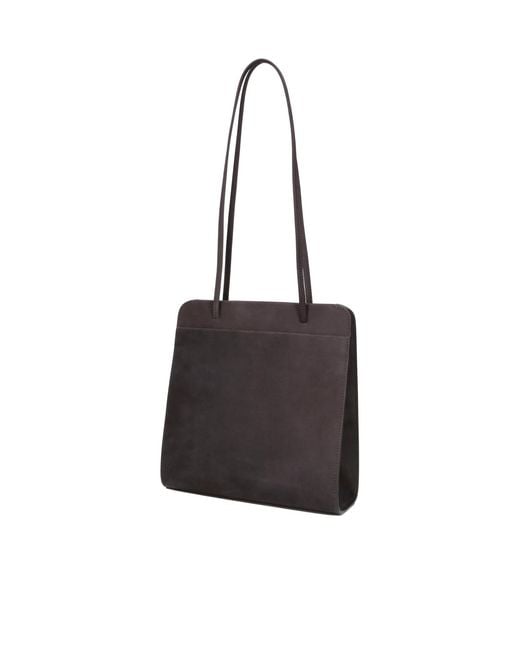 Faune Brown Lisse Structured Shoulder Bag