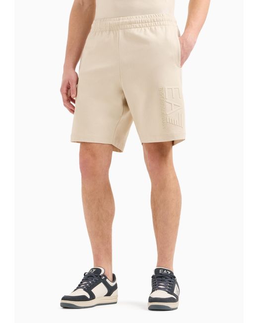 EA7 Natural Visibility Logo Embossed Track Shorts for men