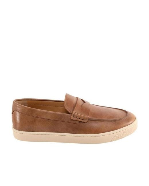 Brunello Cucinelli Brown Slip-On Leather Penny Loafers for men